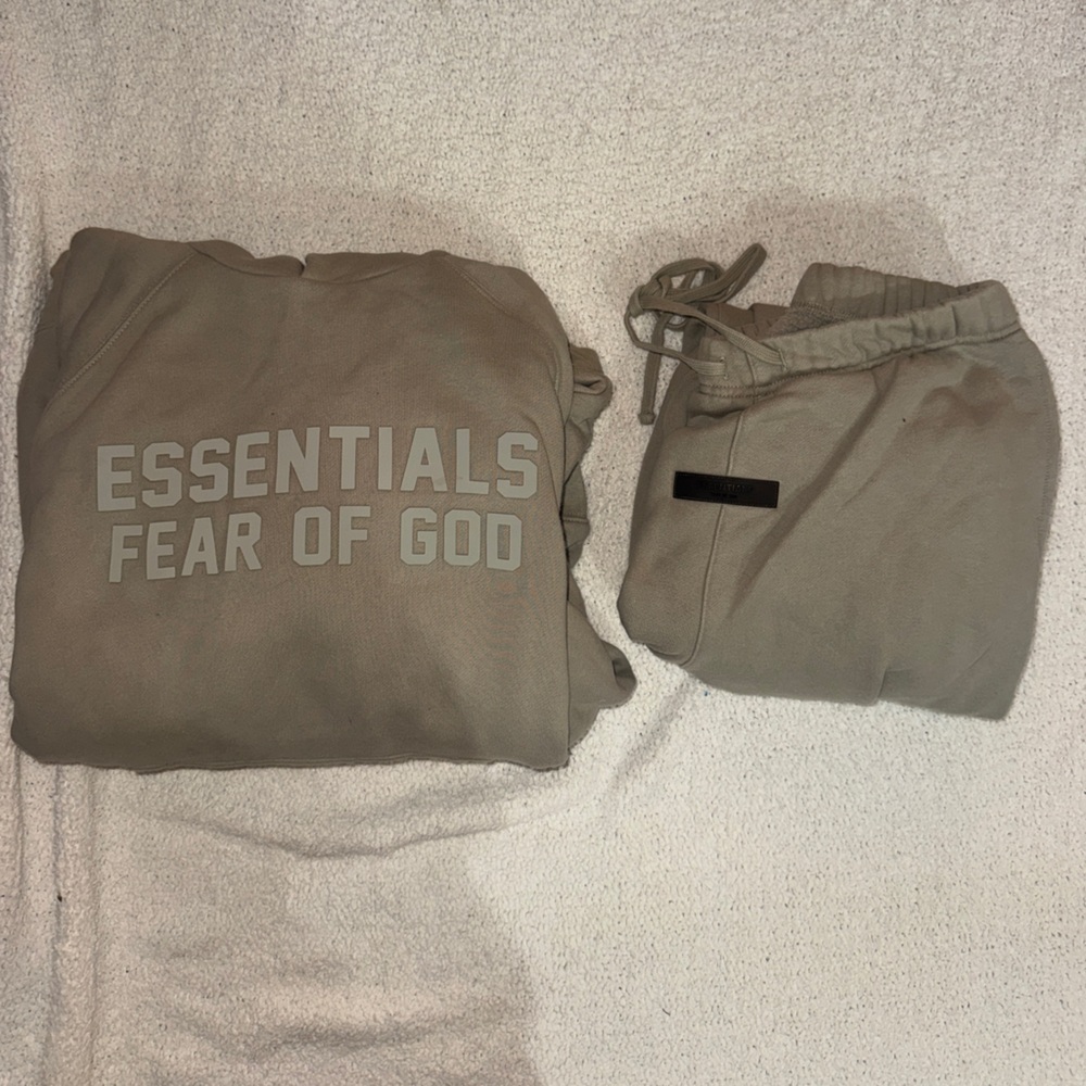 Essentials Tan Sweatpants & Sweatshirt Set